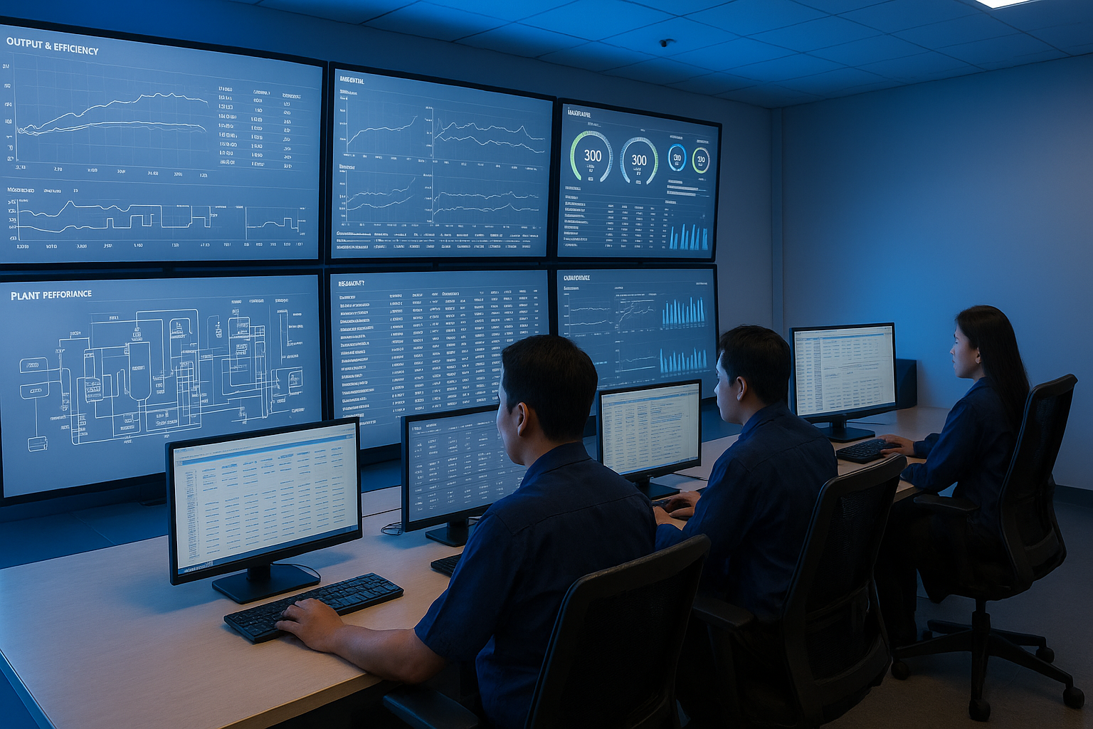 Power station control room in Malaysia — operators monitoring performance